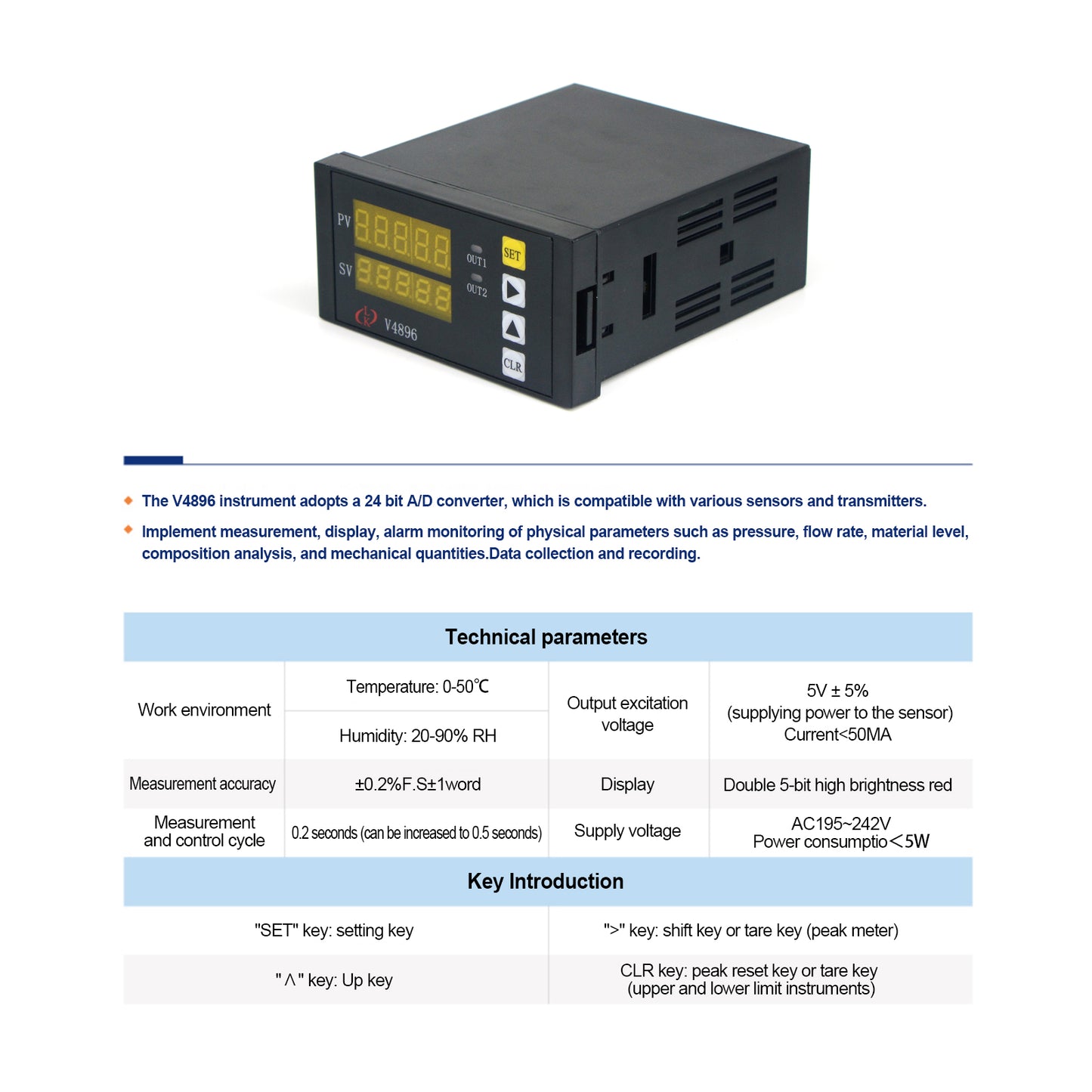 B2A6 - Load Cell Sensor Display with Dual Relay Sets AC 90-240V