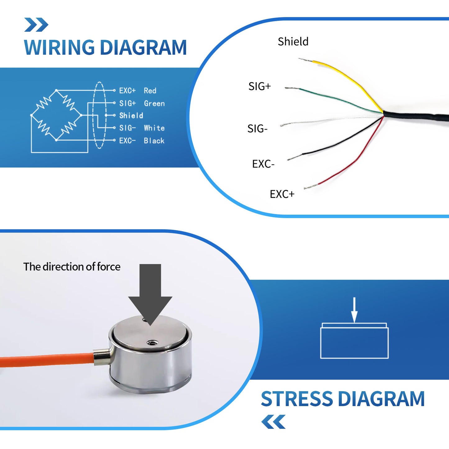 Mini Bellows Type Load Cells Sensor Range 5kg -10kg Φ15mm*9mm - QLMH-15