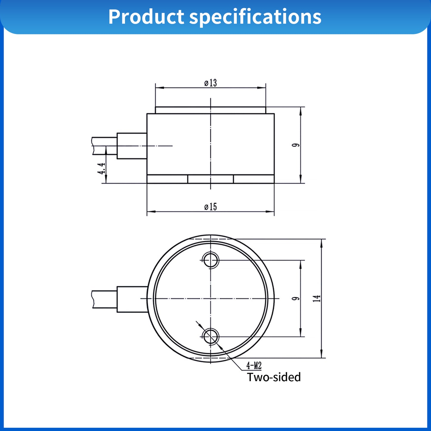 Mini Bellows Type Load Cells Sensor Range 5kg -10kg Φ15mm*9mm - QLMH-15